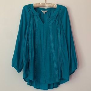 Cool turquoise long sleeve top